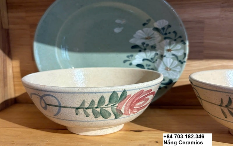 Rose ceramics bowl