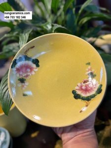 Dĩa 1 Lòng 8 Plate eight with Cherry Blossom Pattern